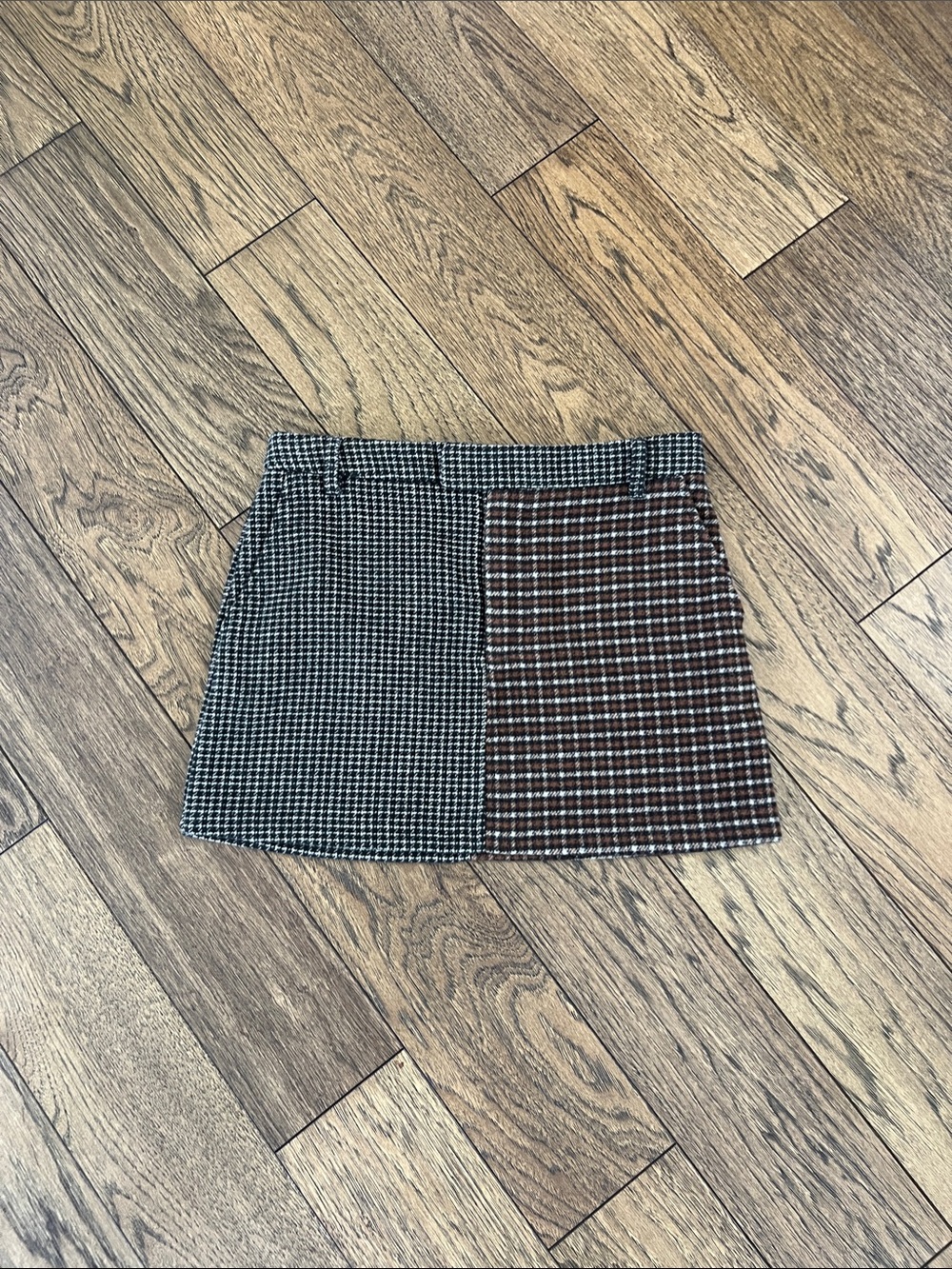 Rails Prim mixed check Mini Skirt - Brown & Black
